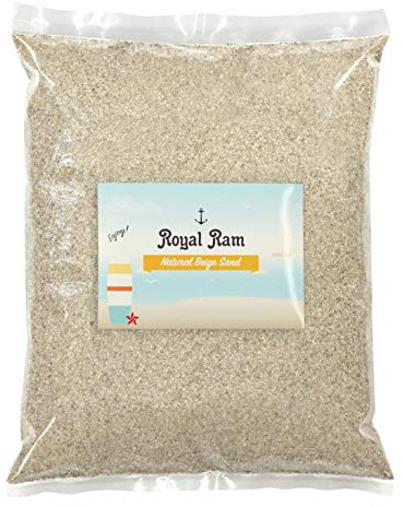 Royal Ram (5 Pounds) Natural Decorative Real Sand - Beige - for use in Crafts, Decor, Vase Filler, Aquariums and More!