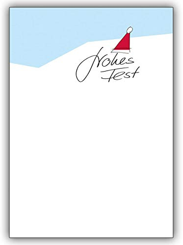 Kartenkaufrausch 16 Weihnachtskarten (16er Set): Fröhliche Weihnachts Grußkarte mit Mütze im Schnee • als liebevolle Weihnachtspost mit Umschlag zum Jahreswechsel für Familie und Firma