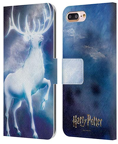 Head Case Designs Officially Licensed Harry Potter Stag Patronus Prisoner Of Azkaban II Leather Wallet Case Compatible With Apple iPhone 7 Plus/iPhone 8 Plus