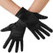 dressforfun 901016 Damen Satin Handschuhe, kurze Satinhandschuhe für Kostüm Fasching Karneval Halloween Hochzeit Fest Party Opera 1920er Accessoires, 23 cm - diverse Farben - (schwarz | Nr. 303656)