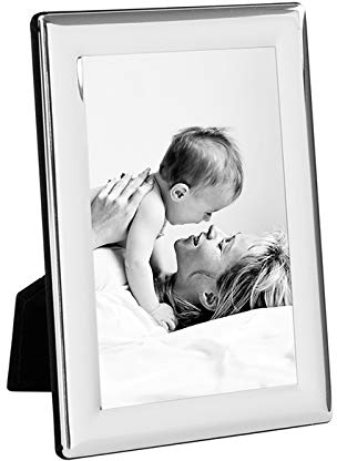 Fink Bilderrahmen silber 10x15 - Metall versilbert - zum Stellen und Hängen - Hochformat und Querformat - Außenmaße: 15 x 19 cm