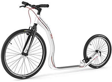 Yedoo Trexx Tretroller - bis 130 kg, Kickscooter mit Luftreifen 26/20 - Roller Scooter für Erwachsene, Dogscooter aus Aluminiumlegierung, Gewicht 7,8 kg (weiß)