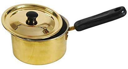 Spacetouch - Pentola in ottone con manico in ottone, con coperchio