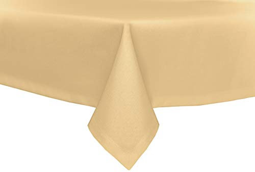 texpot Mantel de jardín de lino, efecto loto de tela, antimanchas, sin planchado, (50 x 50 cm, 4 unidades), color amarillo