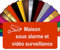 Plaque Maison Sous Alarme Et Vidéosurveillance Autocollante – Plaque De Maison PVC Adhésive 10 x 5 cm – 21 Couleurs Disponibles (Orange)