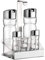 PINTINOX Prima Collection, Oliera 5 pz (Olio, Aceto, Sale, Pepe, Stuzzicadenti), in Acciaio Inox e contenitori in Vetro con Sistema Salva Goccia