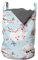 ABAKUHAUS Kirschblüte Wäschesack, Schmetterlinge Sakura, Wäschekorb mit Griffen Kordelzugverschluss für Waschsalons, 33 cm breit x 49 cm hoch, Babyblau
