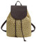 ShopINess Rucksack aus geflochtener Stroh Raphia-Tasche für Frauen Bohème-Tasche für den täglichen Gebrauch Reisen Strand (Beige)
