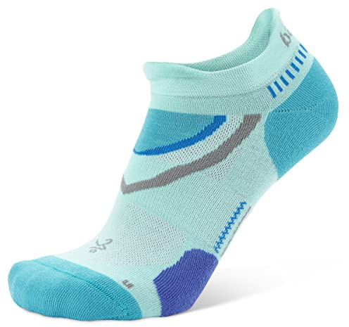 Balega Women's Ultraglide Cushioning Performance No Show Athletic Running Socks (1 Pair) Men, Light Aqua/Lake Blue, S