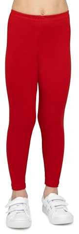 looksy Leggings in Cotone da Bambina Lunghezza alla Caviglia Pantaloni Morbidi e Traspiranti per Bambine dai 3 ai 13 Anni Perfetti per Scuola Danza Sport e Uso Quotidiano