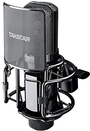 Takstar XLR Condenser Microphone with 34mm Large Diaphragm, Recording Mic, High Sensitivity Cardioid Studio Mic for Recording, Podcasting, Streaming, Voice Overs, YouTube Videos, Gaming (PC-K850)