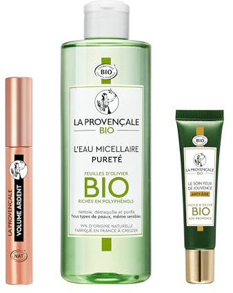 La Provençale Bio - Routine Soin Yeux - 3 produits Bio & Naturel - Mascara, Eau Micellaire et Le Soin de Jouvence Anti-Âge Yeux