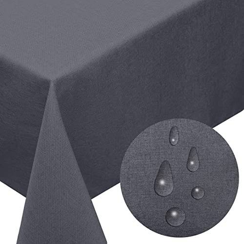 Tischdecke Eckig 160 x 320 cm, Grau - Gartentischdecke Rechteckig für Outdoor