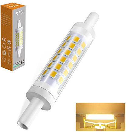 BVCL R7s LED 78mm Birne, dimmbar, Warmweiß 3000K, 5W LED Äquivalente 45W Halogenlampen, 500lm, IC Konstantstrom hat Birne kein Strobe, AC100-230V (Color : Bianco Caldo, Size : 78mm 1pcs)