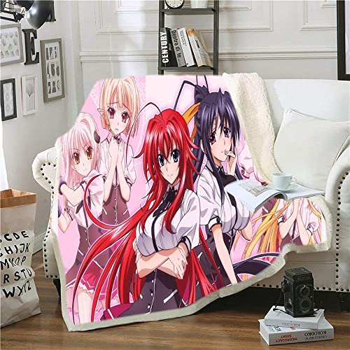 High School DxD schönes Mädchen Anime 3D-Digitaldruck Flanell Ultraweiche Micro-Fleece-Decke Pflegeleicht