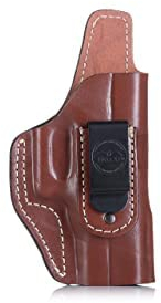 Multifit Open-top IWB/OWB Leather Holster with Steel Clip 1.5 Brown, Right Hand, Size 2214