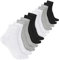 6 Paires Chaussettes à 5 Doigts en Coton Chaussettes à Cinq Orteils de Couleur Pure (Noir, Blanc, Gris) Taille unique