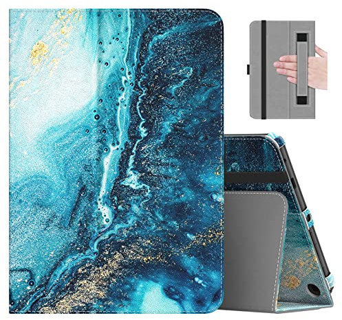 MoKo Case Fits All-New Amazon Kindle Fire HD 8 & 8 Plus Tablet (12th Generation/10th Generation, 2024/2022/2020 Release) 8,Slim Folding Stand Cover with Auto Wake/Sleep, Gilding Texture