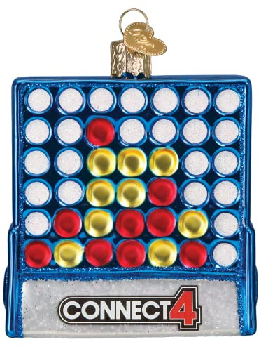 Old World Christmas Connect 4 Glass Blown Ornament for Christmas Tree