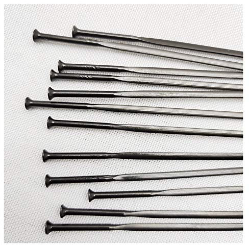 Fahrrad Stahlspeichen mit Nippeln MTB und Straße Kohlefaser Fahrrad Laufradsatz Gebrauchte Speichen SCHWARZ Bladed Aero Speichen Gerader Zug Für Fahrrad Rad Fahrradteile Zubehör (Farbe: 47 Stück)