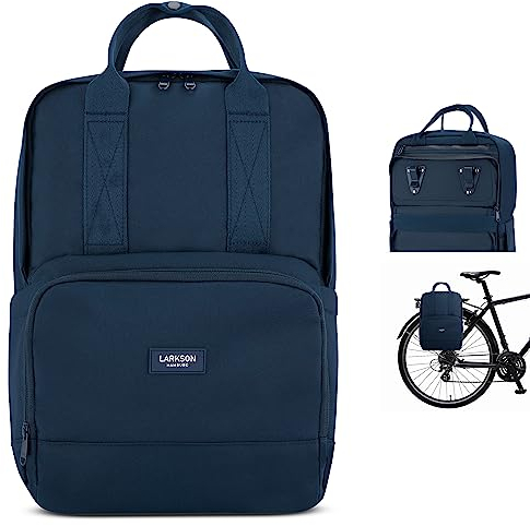 LARKSON Fahrradtaschen für Gepäckträger Damen & Herren Blau - No 6 Bike - 2 in 1 Fahrrad Tasche Rucksack & Gepäckträgertasche Hinten - Wasserabweisend
