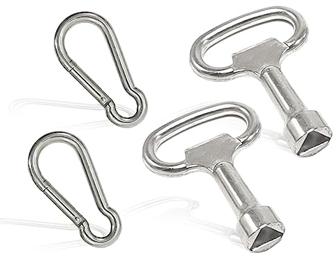 KAPSING 2+2 pezzi chiave triangolare, 2 meatll chiave triangolare bidone dell'immondizia con 2 portachiavi, chiave triangolare per palo della serratura, chiave a 3 bordi, chiave triangolare rubinetto