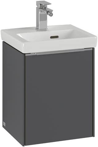 Villeroy & Boch Subway 3.0, Waschbeckenunterschrank, 351x429x309 mm, 1 Tür Anschlag (Scharnier) links, C5830, Farbe: Front/Korpus: Marine Blue, Griff: Aluminium glänzend