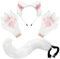 hbbhml flauschige Ohren Schwanz und Katze Pfoten Handschuhe Set Cosplay Kostüm Zubehör für Halloween Weihnachten Karneval Party verkleiden