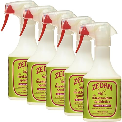 RL24 Zedan SP - Insektenschutz Sprühlotion | gegen Bremsen, Fliegen & Mücken | Fliegenspray Pferd & Reiter | Fliegenschutz mit Geraniol & Zedernholzöl | 5 x 500 ml Spray (5er Set)