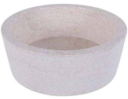 Vasque à poser design marbre beige bordure fine Ø40cm - lavabo à poser salle de bain marbre