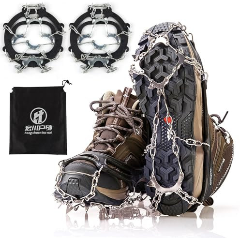 Schuhspikes Winter, ACTOYS Antirutsch Schuhspikes, Grödel Steigeisen Bergschuhe, Schuhkrallen Winterschuhe, Crampons Ice Cleats, Anti Slip Ice Claw, Ice Spikes Shoes, Schuhspikes Schnee und EIS
