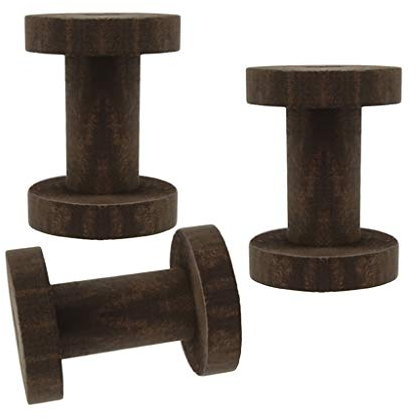 Leere Fadenspulen aus Holz, leere Garnspulen, natürliche Holzfarbe, 3 Stück