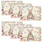 Artoid Mode Blumen Hase Osterei Ostern 6er Set Platzsets, Saisonal Frühling Küche Tisch Dekoration Drinnen Urlaub Party Dekor 30x45cm