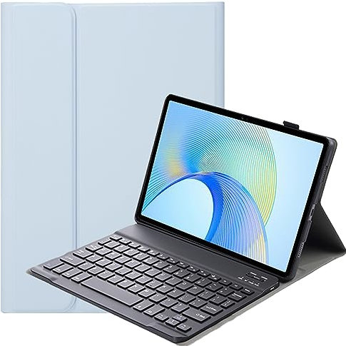 FKQLH Funda con Teclado Español Ñ Slim Desmontable Inalámbrico Bluetooth Teclado Magnético Funda para Huawei MatePad Pro 13.2, Azul