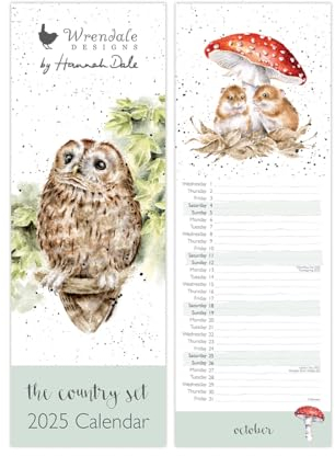 Wrendale Designs by Hannah Dale „The Country Set“ Slim-Kalender 2025