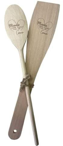 Lot de cuillères en bois mamie/cadeau mamie personnalisé/cadeau cuisine mamie/cadeau fête des mamies/cadeau fête des mamans/cuisine