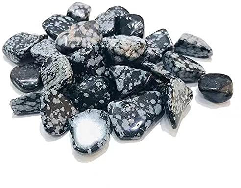 CZAOINCU 200g 12mm-17mm Cristaux naturels Pierre Flocon de Neige Obsidienne Gravier for Ornements de décoration à la Maison Collecte à Domicile