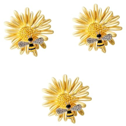 GALPADA 3 Pièces broche de style coréen épingle broche abeille ou broches broche pour hommes broches pour femmes broche fleur Broche daisy broche marguerite manteau accessoires Manquer