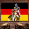 Mittelalterliche Ritterrüstung Helm Wandkunst Bilder Tapisserie Tempelritter Banner Wandbehang Deutsche Flagge Vintage Christus Krieger Poster 0B1