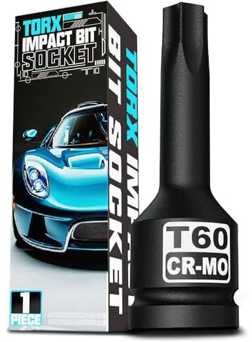 KIRXST Kraft Torx Bit Schlagschrauber Nüsse T100, Bit Einsatz 1/2 Zoll, 78mm Kraft Nüsse für Torx Schrauben für KFZ, Motorinstandseztung, Bremsenwartung