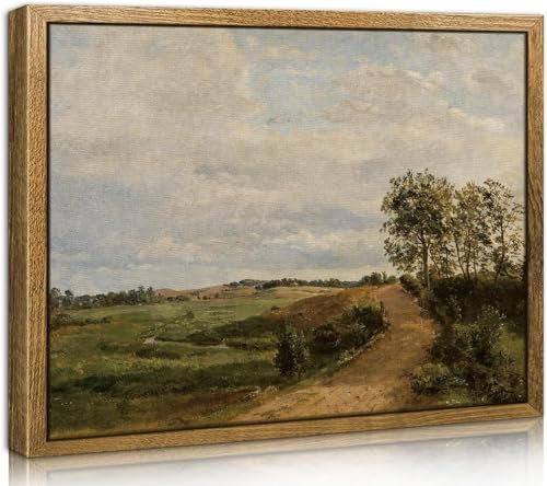 TOARTi Vintage Leinwand Bilder mit Rahmen,30x40cm Klein Wandbilder Wohnzimmer,Natur Ländlich Landschafts Bild,Wanddeko Schlafzimmer Gemälde Badezimmer Büro Zimmer Esszimmer