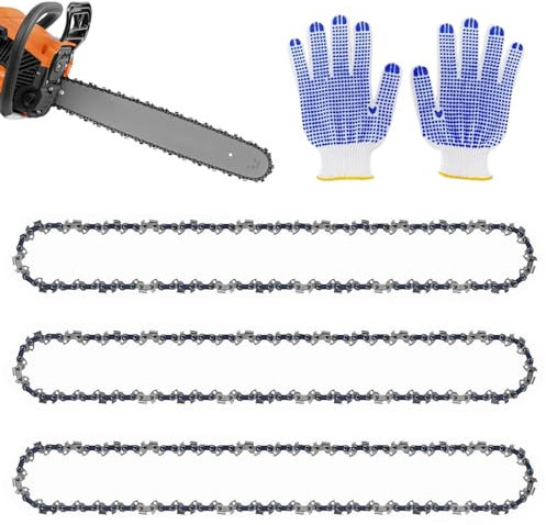 3 catene per motosega, 3/8, LP 1,3 mm, 40 cm, lunghezza di taglio 56 TG, catena per motosega, catena per diverse motosega, compatibile con Dolmar, Husqvarna, Stihl, Einhell, Makita DUC353Z, ecc