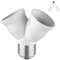 TECHZOCO Casquillo de bombilla divisor E27, Adaptador Bombilla divisor de 2 vías, Casquillo para lámparas doble, Divisor de bombillas LED, Carga máxima por casquillo 15 W, IP20, 2 Bombillas en 1