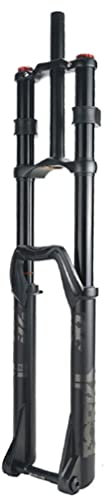 Fourche à suspension pour VTT Descente 26 27,5 29 pouces Fourche à air à double épaulement 160 mm de débattement Frein à disque à réglage de rebond 1-1/8 Axe traversant 20x110 mm (Noir, 26 pouces)