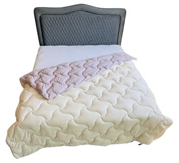 Parade Home® Taschenlose und farbige Steppbett,200x200cm Weiß- Ganzjahresbettdecke Einzelbett, 2 Personen Steppdecke, Anti Allergie-Decken, Atmungsaktiv und Waschbar (Lila und Beige, 200x200)