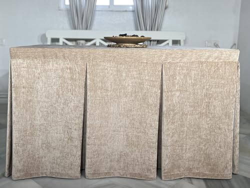 INUSUAL TEXTIL Falda O Ropa DE Camilla Modelo Aura Chenilla Terciopelo Doble Cara Y A Medida (Aura Crema)