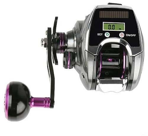 Moulinet de pêche longue durée avec batterie au lithium, système de charge solaire, rapport de vitesse 8 01 (main droite)