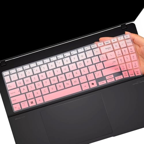 Keyboard Cover for 2025 2024 ASUS Vivobook 15 M5506 S5506 Q5507 S5507 S5507QA 15.6, VivoBook 16 M1607 X1607QA M5606 S5606/VivoBook V16 V3607 16-inch Laptop Keyboard Protective Cover Skin-OPink