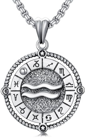 ROMANTICWORK 12 Sternzeichen Kette 925 Sterling Silber Konstellation Konstellation Anhänger Sternzeichen Halskette Horoskop Schmuck Geschenke für Damen Herren