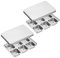 Hexaluxe 2Pcs Ice Cube Tray, Stainless Steel Ice Cube Trays for Freezer, Reusable 6 Square Ice Mould for Cocktail Whiskey (2)